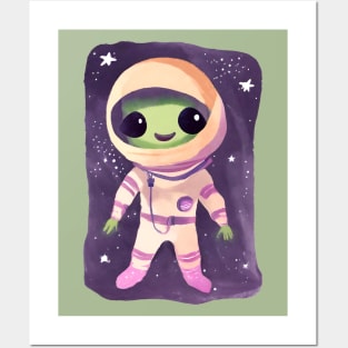 Cute Alien Astronaut Posters and Art